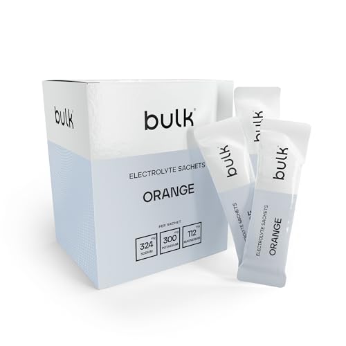 Bulk Sobres de Electrolitos, Sabor Naranja, 350 g, Caja de 30, Hidratación rápida, Apoya la función muscular y reduce la fatiga, Electrolitos esenciales