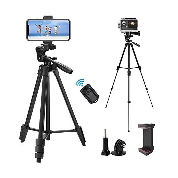 Stativ iPhone, LINKCOOL Handy Stativ 136cm Kamerastativ mit Handyhalter und Fernbedienung Dreibein Stativ für Smartphone…