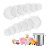 JAMGOZOO Silicone Stretch Lids 12 Pack: Reusable Silicone Lids for Bowls and Food Covers, 6 Differen