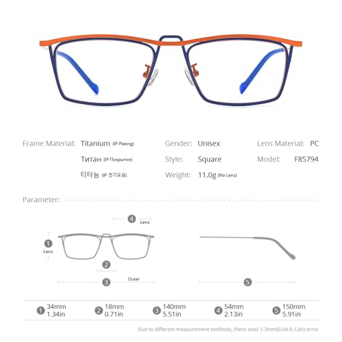 Image of FONEX Pure Titanium Glasses Frame Men Square Magnet Clip On Eyeglasses with Polarized Lens