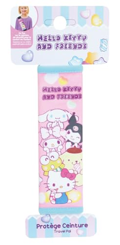 JEMINI HELLO KITTY ET SES AMIS PROTEGE CEINTURE DE VOYAGE EN PELUCHE DOUCE +/- 19 CM