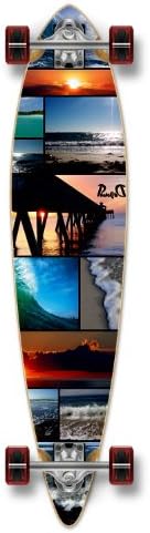 YOCAHER Blank Complete Longboard Pintail Skateboard (Complete Pintail -04- Seaside)