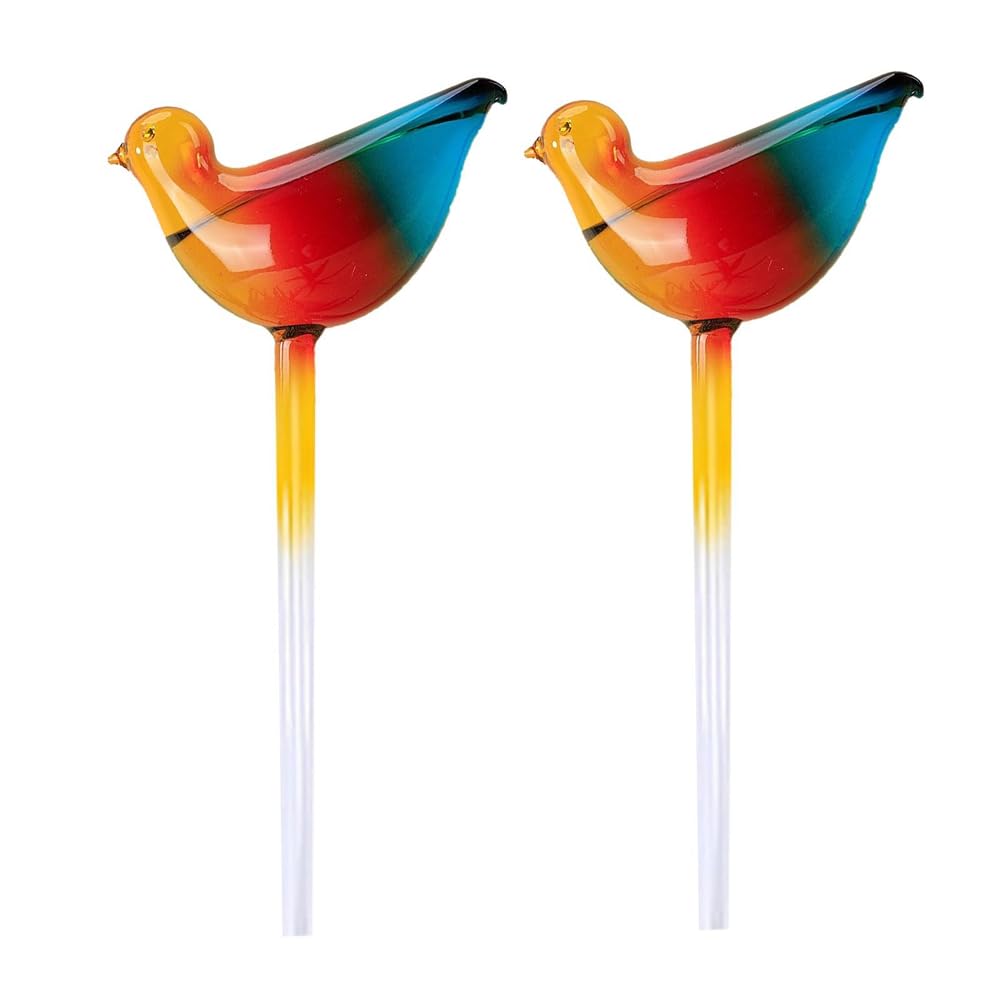 Yuattory Bird Shape Plant Self Watering Globes, Glass Water Bulbs Automatic Self Watering Planter Insert for Indoor Plants