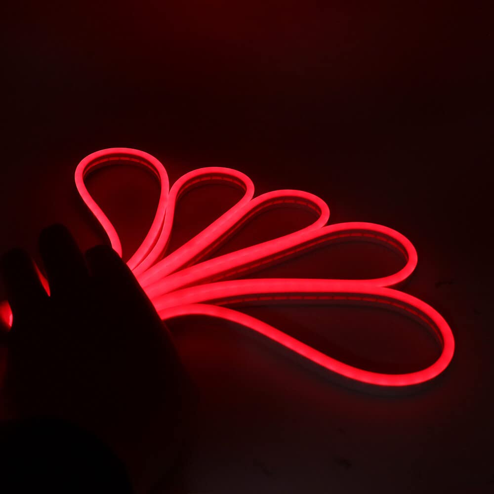 Wisada 1M LED Neon Rope Lights with On/Off, Red Light Waterproof Flexible LED Strip Light, DIY Design for Bedroom Living Room - Image 3