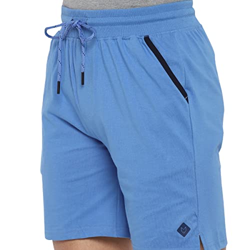 Image of ALMO Men's Easy 24X7 Knitted Shorts | Side Pockets | Adjustable Drawstring | Anti-Bacterial & Odour Control | Ultra-Soft | Regular Fit