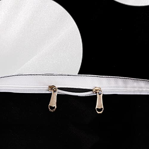 Duvet Covers Set King Moderen White Black Polka Dot - Soft And Breathable Microfiber Comforter Bedding Set With Zipper Closure For Kids Women Men, 1 Duvet Cover 2 Pillowcase #TOP3
