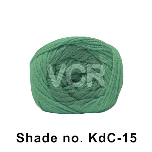 Image of VCR 4Ply Green Yarn, 100 Grams Hank, 320 Meters Length, Cotton Combed Ball for Crochet and Knitting, Soft Crosia Threads, Pack of 1 Yarn, Suitable for DIY Crafts