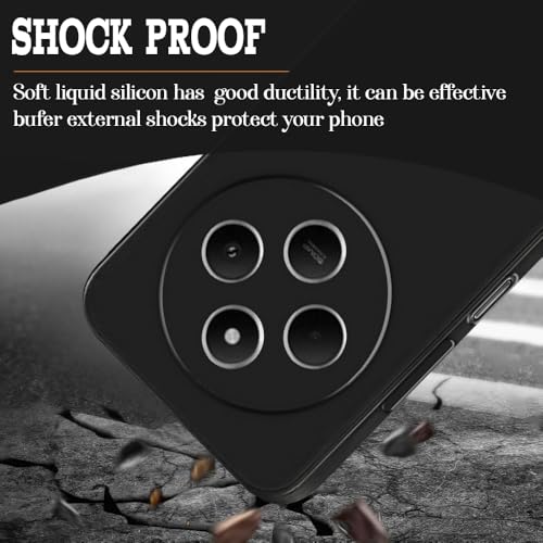 Image of Back Cover | Full Camera Protection | Premium Liquid Silicon Case | Flexible Bumper Case for Mi Redmi A4 5G / 14C 5G / 14R 5G / Poco C75 5G / M7 5G (Grey)