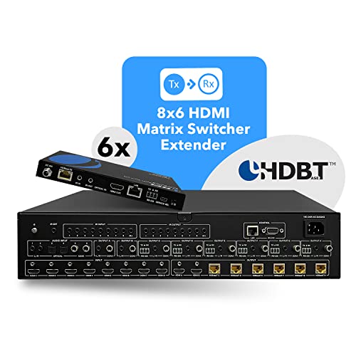 Image of OREI 8x16 HDMI Matrix Switch 4K@60Hz with HDBaseT - 8 Input 16 Output HDMI Matrix Extender up to 400ft, HDR, Dolby Vision, 4K to 1080p Downscaling, IR, RS-232, LAN
