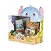 Disney Tsum Tsum Lilo & Stitch Story Moment Set, Figures Stand 7 cm Tall & Stackable, Includes a Medium Stitch & Lilo Figures with Small Angel & Crump Figures, for Kids Ages 6+