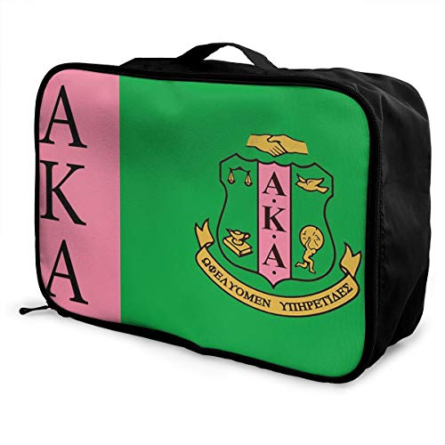 Alpha Kappa Alpha Flag Carry On Luggage Tote In Trolley Duffle Handle Bag