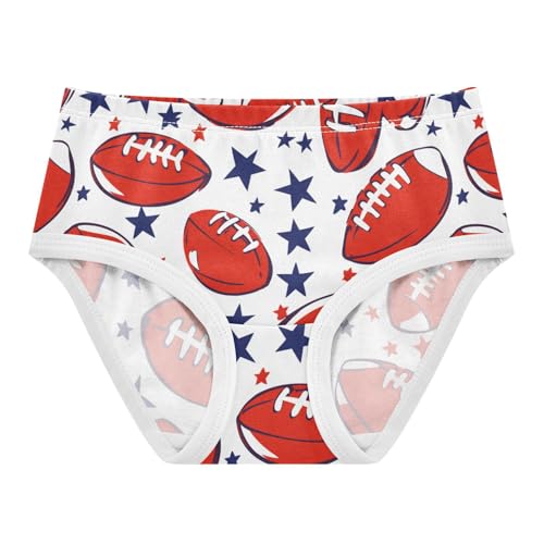 Wusikd American Football Girls' Underwear Cotton Red White Girls Briefs Soft Toddler Underwear 2T