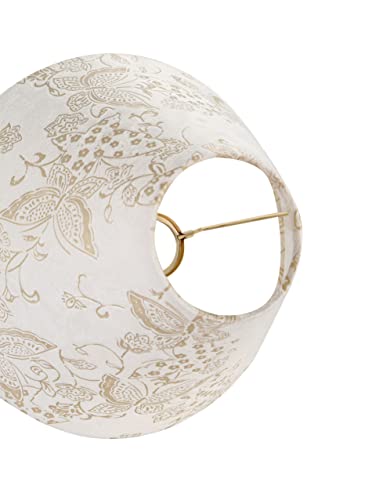 Image of Aspen Creative 58758, Hardback Empire Transitional UNO Lamp Shade, Cream Butterfly Pattern, 4 inch Top x 10 inch Bottom x 7 inch Slant Height, Slip UNO 33mm