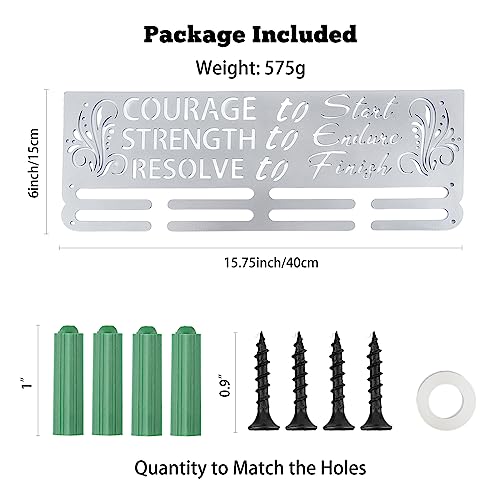 SUPERDANT Kids Medal Holder Medal Hangers Running Platinum Courage Strength Resolve Medal Holder Swim Bike Run Medal Hangers for Medal Rack Display Awards Ribbon Holder Display Christmas - Image 2
