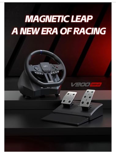 Image of Playtastic PXN V900 GEN2 Racing Wheel, Universal USB Car Simulator with 270 /900 Degree Steering Control, Pedals for PC, PS3, PS4, Xbox One, Xbox Series X /S, Switch