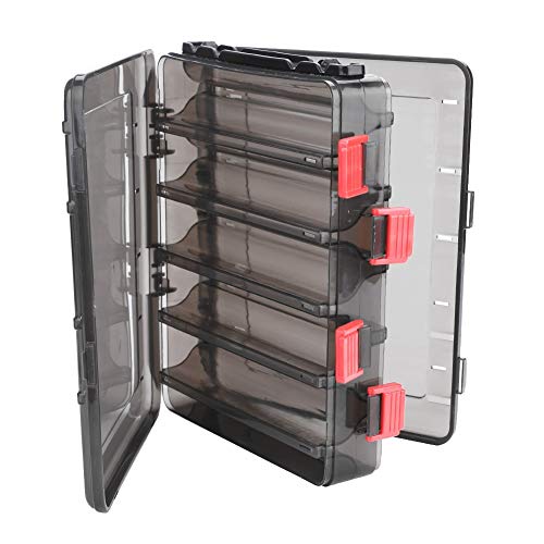 Starbun Caixa de isca - caixa de camarão de pesca de dupla face caixa de camarões ferramenta de armazenamento de isca de isca com 10 compartimentos