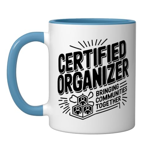 Block Party Organizer Certified Neighborhood Planner Ceramic Mug, Blue/White, 11oz