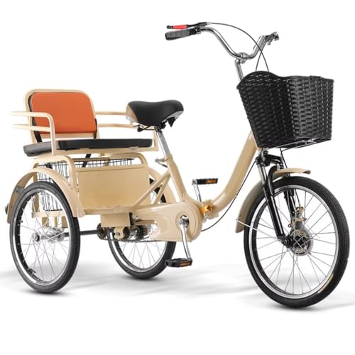 Triciclo plegable para adultos, 3 ruedas, con asiento trasero miniatura 1