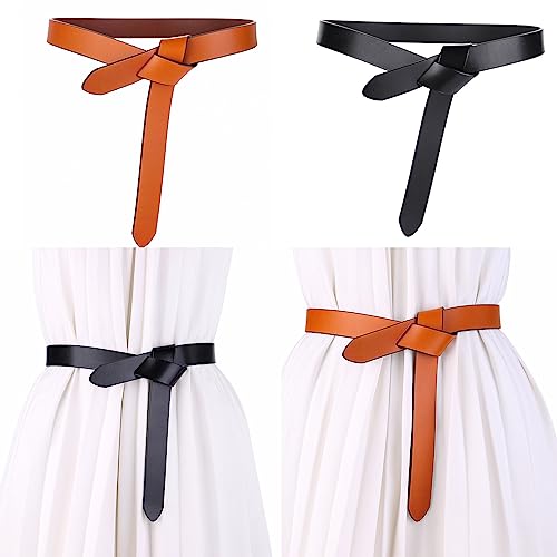 Simple Adult Waist Belt Knotting Design Adult Versatile Waistband PU Waist Belts For Women Teens Belt Replace Parts Thin Belt2