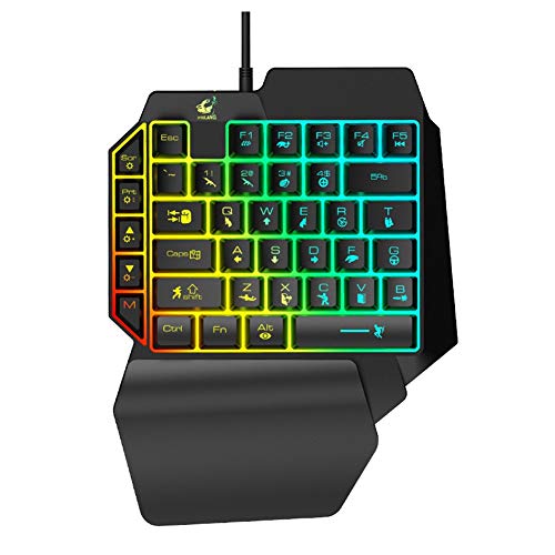 Gaming Keyboard Con una sola mano USB ergonomico Universale Laptop Wired Gaming Keyboard LED Backlight casa 39 Tasti Office Mobile Phone Keypad tastiera senza fili ( Color : B )