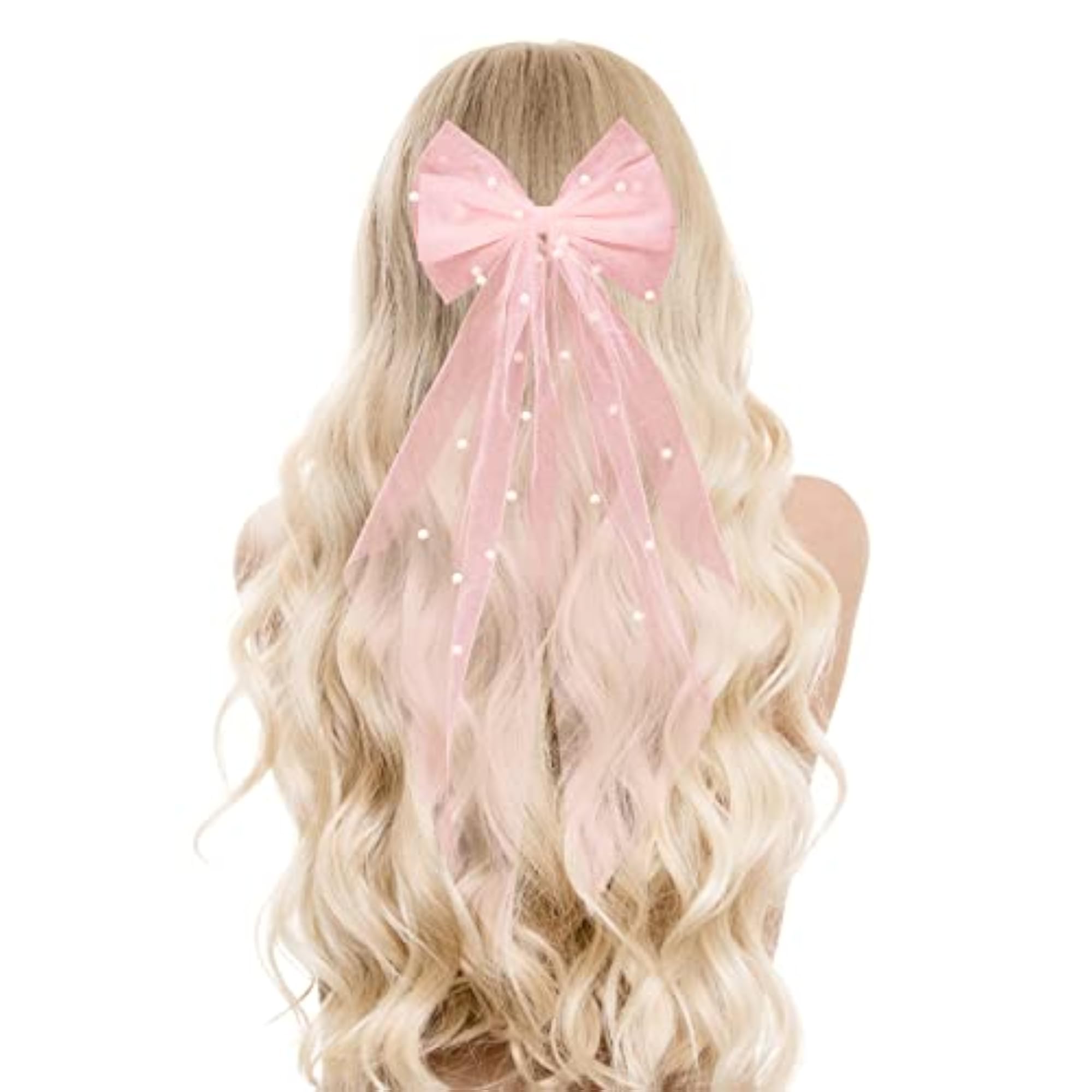 Luxury Bridal Pearl Hair Bow with Barrette, Wedding Accessory