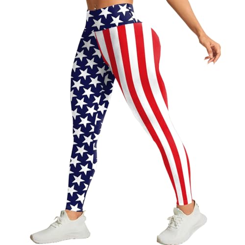YaNuts High Waisted Leggings for Women American Flag Workout Leggings for Women Soft Running Pants