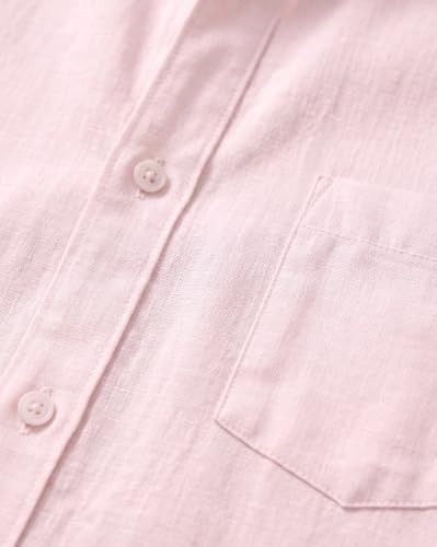 Image of Nobero Breezy Premium Linen Cotton Shirt for Men | Stylish Casual Shirts for Men | Semi Cut Collar | Box Pleat | Curved Hem | Regular Fit | Full Sleeve | S-XXXL