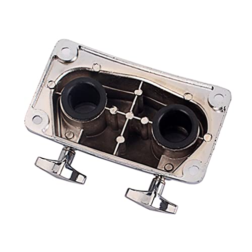 Homoyoyo Durable Double Hole Tom Cymbal Holder Clamp Lightweight Metal Base Plate Drum Mount Bracket miniatura 4