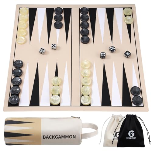 Jeu de backgammon de voyage pliable en silicone kaki idée cadeau originale de jeu de table