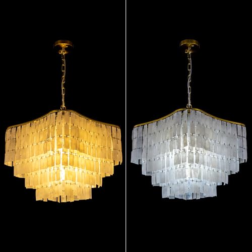 TOCHIC Modern Capiz Chandelier Lighting, 7 Lights Natural Shell Ceiling Light Fixtures Gold Seashell Coastal Style Chandelier Pendant Light Fixture for Dining Room Living Room Hallway Foyer, Entryway - Image 9