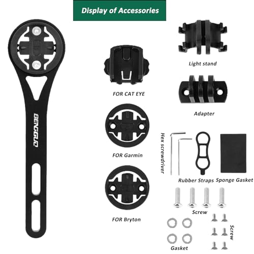 Quixotical Integrated Handlebars Out Front GPS Bike Mount, Compatible with Garmin Edge, Bryton, Cateye, Black - Image 3