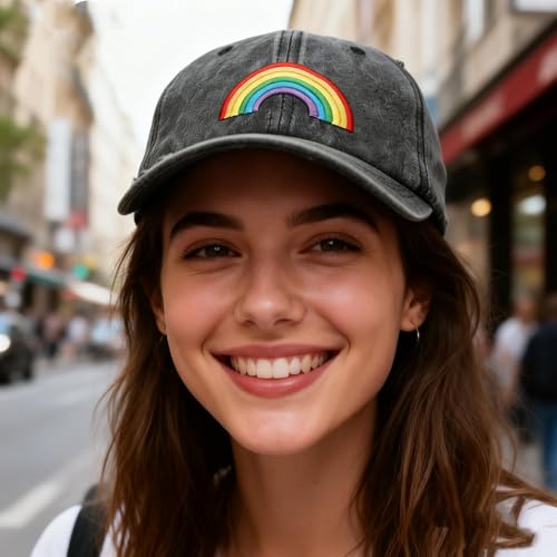 Gorra de béisbol arcoíris Pride LGBT ajustable unisex miniatura 3