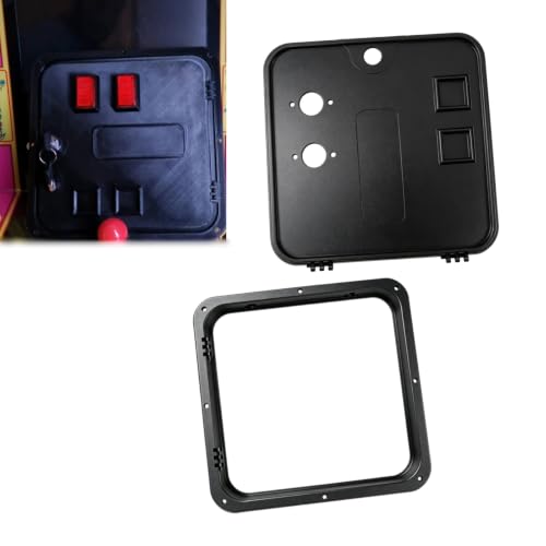 mnzbue Virtual Pinball Coin Door Assembly, Full Size Arcade Coin Door for DIY Virtual Pinball Cabinet, Fits Standard Coin Buttons, Front Cabinet Panel