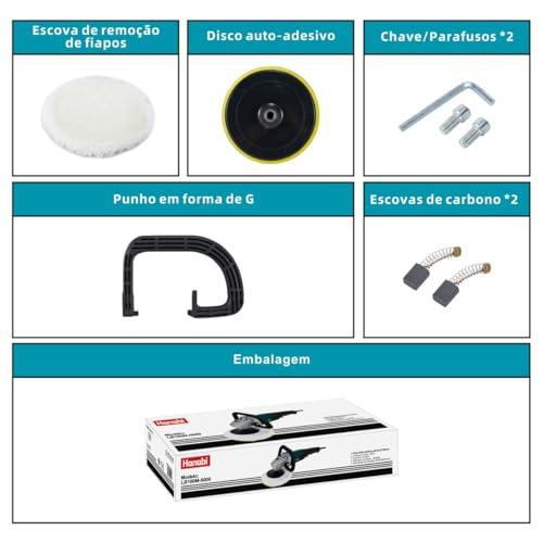 Politriz Rotativa Angular Automotiva 7 Polegadas 1400w Polidor 220v Maquina de encerar Profissional
