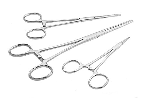 Ultimate Hemostat Set, 6 Piece Ideal for hobby tools, electronics, fishing and taxidermy