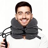Cervical Neck Traction Device, Adjustable Inflatable Neck Stretcher & Neck Brace for Neck Pain Relie