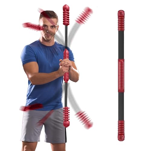 OSCILLATING SLIM Fitness Bar for Workout Elastic Exercise Bar Vibration Weight Stick Body Physical Therapy Core Strength Training Arm Shoulder Stretch At Home Gym.
