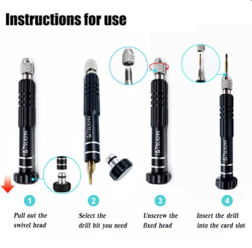 Image of PTSLKHN Eyeglass Repair Kit, 5-in-1 Multifunctional Small Screwdriver, S2 Steel Eyeglass Screwdriver Kit for Eyeglass, Sunglasses, Electronics, Cellphone, Jewelry and More (Black 5in1)