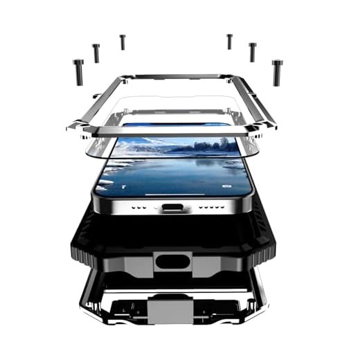 Coque pour iPhone 16E 5G, Aluminium Métal Antichoc Militaire Heavy Duty Robuste Couverture Housse Coque,avec et béquille & Protection de la caméra & Protecteur d'écran (Argenté)