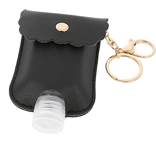 Accessoire Top Tendance Porte Clé avec Flacon pour Gel Hydroalcoolique (Noir)