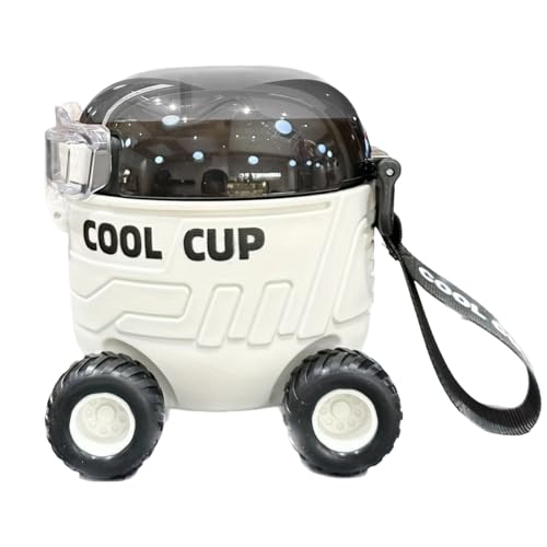 Botella de agua Mars Rover – Botella de bebida de dibujos animados de 550 ml, botellas de paja antifugas | Contenedor antifugas adecuado para viajes, senderismo, camping, hogar, voiu