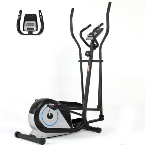 ISE Vélo Elliptique d&rsquo;Appartement Magnétique, Vélos Elliptiques Maison/Bureau, Ecran LCD, avec 8 Niveaux Résistance, Affichage LCD Impulsion, Volant d&rsquo;Inertie Magnétique, Velo Elliptique Cardio