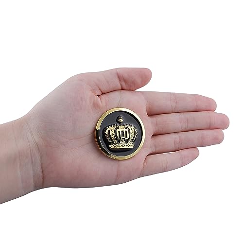 Image of 2 pcs Crown Car Emblem Colored Circular Car Emblem Sticker Car Window Bumper Car SUV Truck Motorcycle Sticker (Black&Gold)