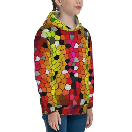 Colorful Tie Dye Stained Glass 1 Kids Pullover Hoodies Boys Sweatshirts Girls Athletic Clothes with Pocket3