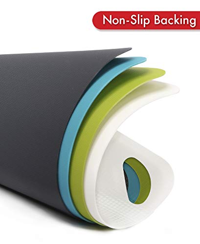 Image of Dexas Heavy Duty Cutting Board Grippmat, Flexible Cutting Boards for Kitchen, Set of 4, Non Slip Plastic Board Cutting Mat 11.5 by 14 inches, Gray, Turquoise, White, Green Set Kitchen Gadgets