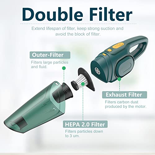AUKUN Handheld Vacuum, Handheld Vacuum Cordless 8KPA Strong Suction with Rechargeable Battery, Portable Vacuum Wet Dry for Car and Home AUKUN Handheld Vacuum, Handheld Vacuum Cordless 8KPA Strong Suction with Rechargeable Battery, Portable Vacuum Wet Dry for Car and Home