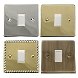 ElekTek Brushed Antique Brass Effect Plated Double Modern Light Switch Metal Cover Plate Conversion - No Wiring or Switch Removal Necessary - Image 5