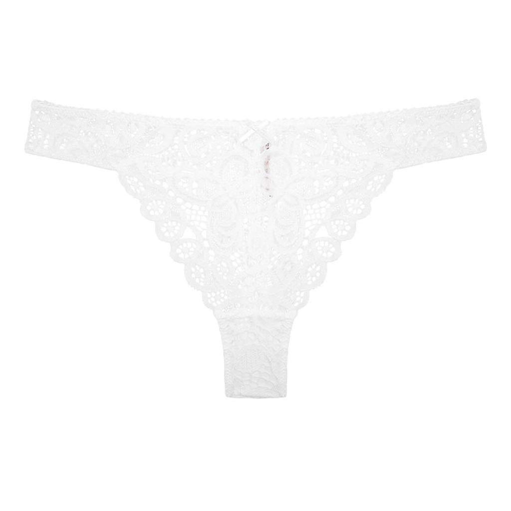 String sexy en dentelle blanche taille haute XL respirante