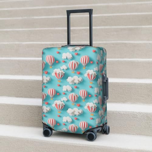 Luggage Cover Protector - Cartoon Cloud Balloon Heart Print Fit 22-24 Inch Suitcase Covers for Luggage 6
