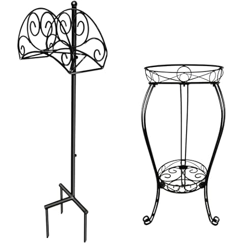 TREEZITEK 2 Tier 28.4 inches Tall Plant Stand and Garden hose holder Cover
